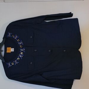 Ruby Rd. Jacket Embellished Collar Blue Size 12